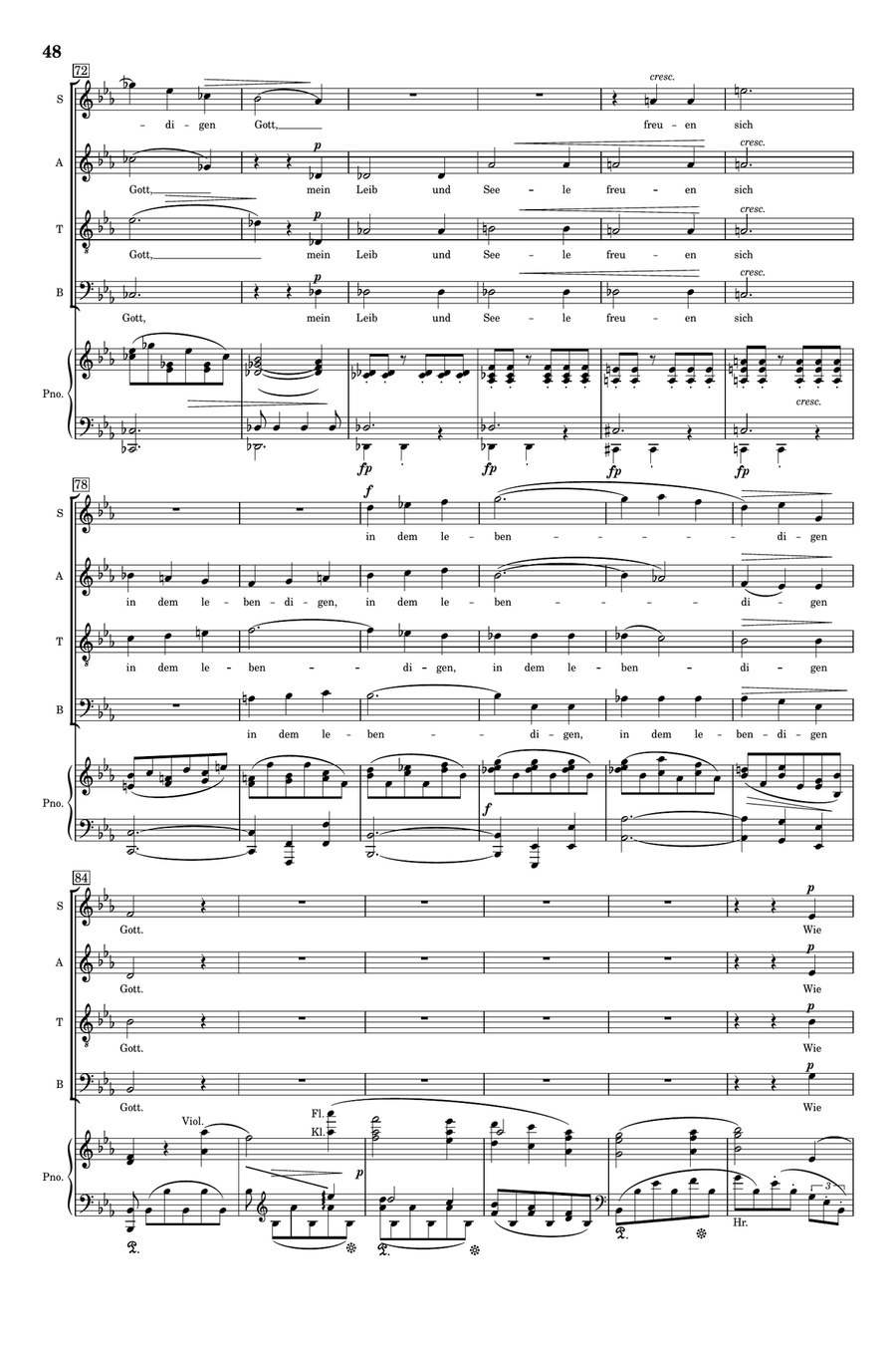 Brahms - Ein Deutsches Requiem, Op.45, IV. Wie lieblich sind deine Wohnungen - Original STAB Piano 4-Part scores gallery preview page 5