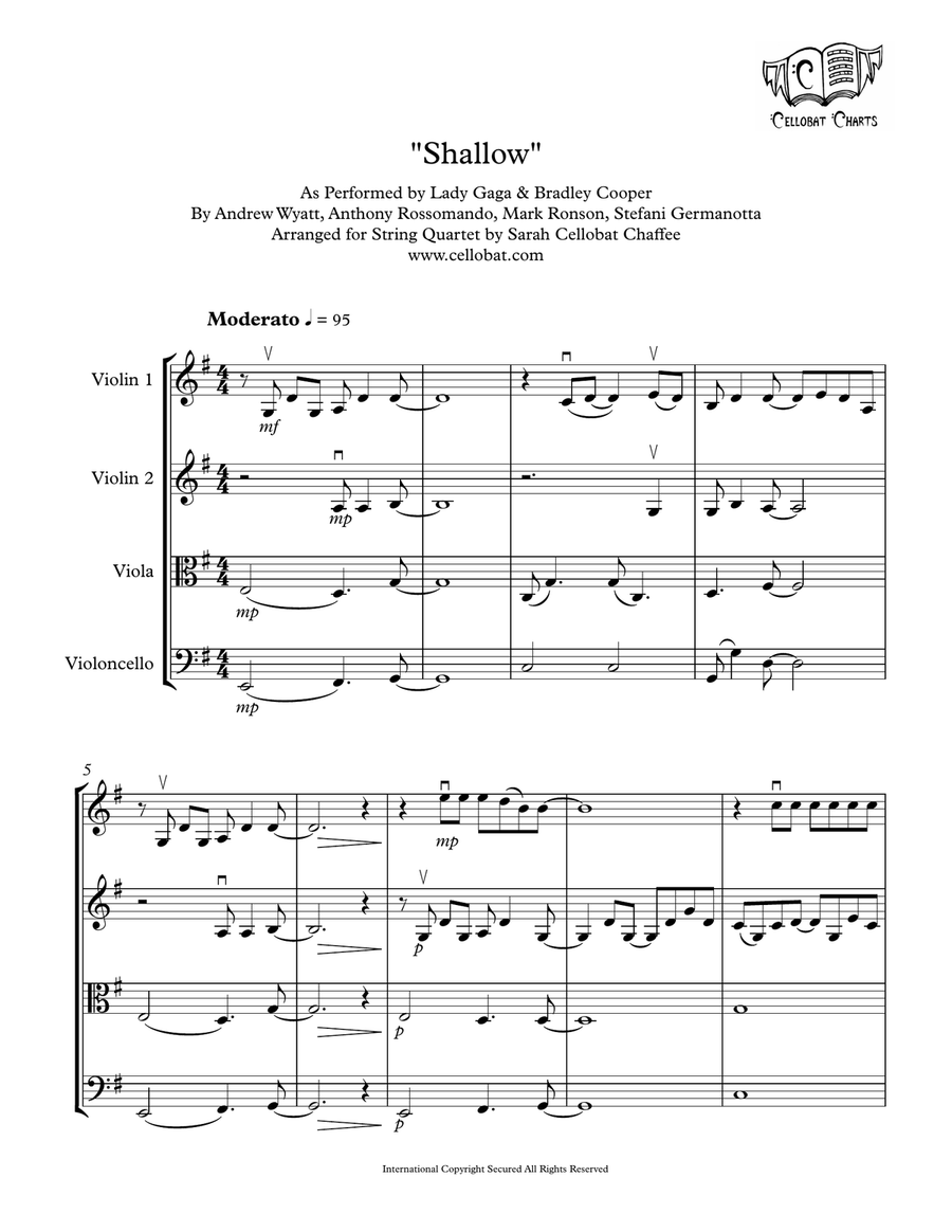 Shallow String Quartet scores gallery preview page 1