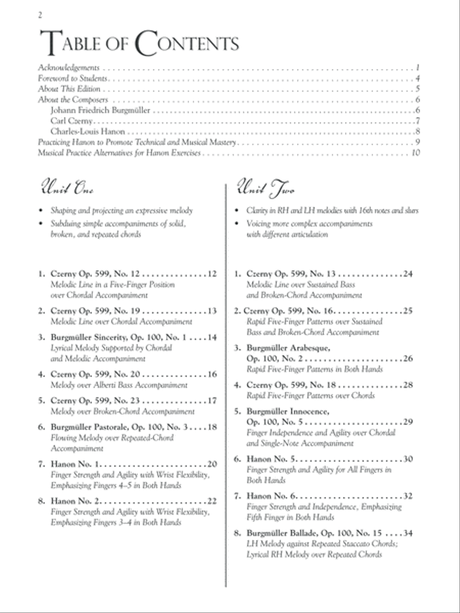 Burgmuller, Czerny & Hanon -- Piano Studies Selected for Technique and Musicality, Book 1 Piano Method scores gallery preview page 2