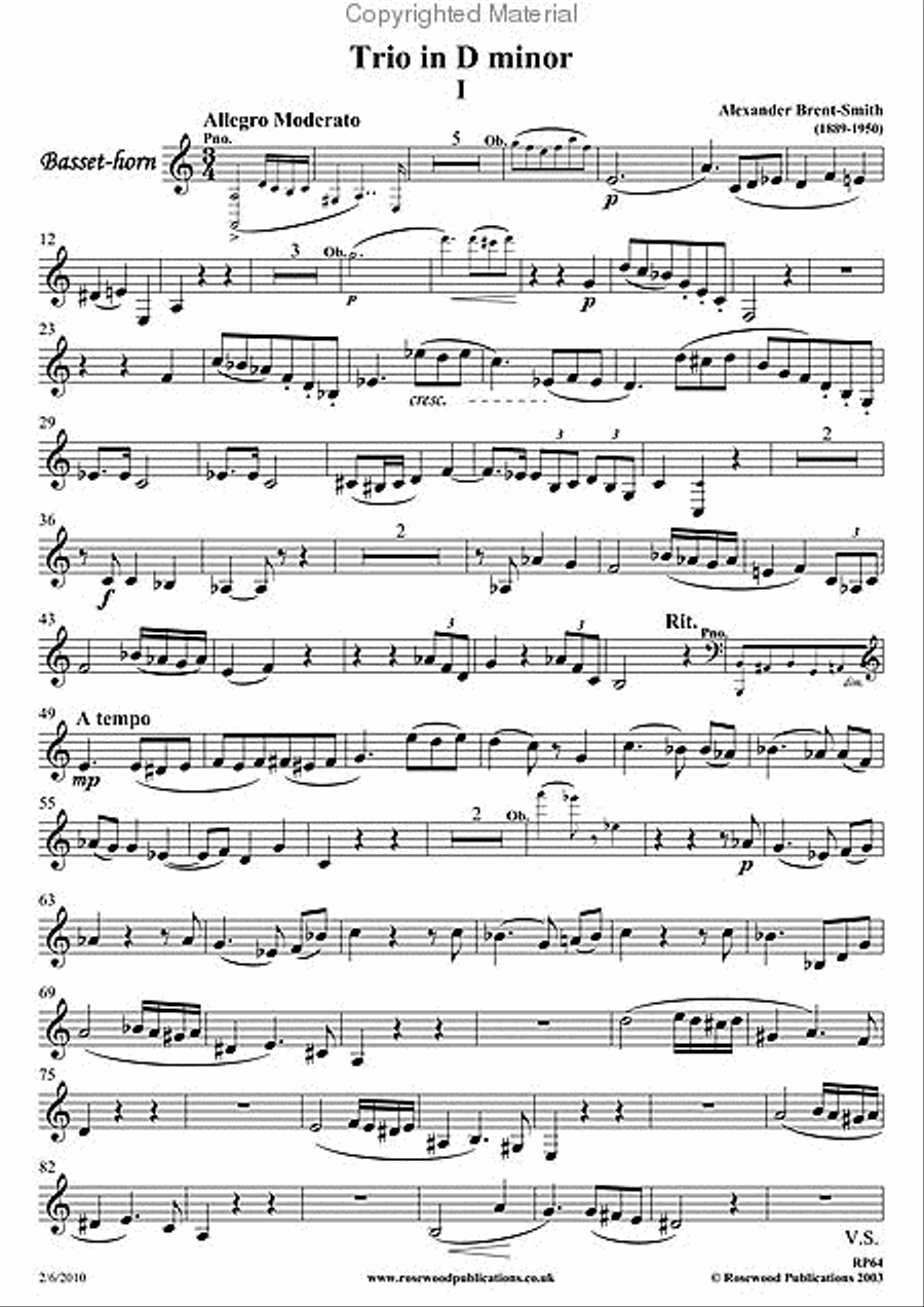 Trio in D minor Clarinet scores gallery preview page 4