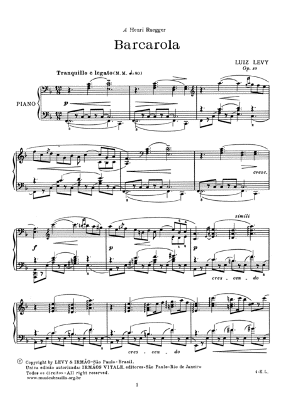 Barcarola Op. 10 Barcarola Op. 10 Piano Solo scores gallery preview page 3