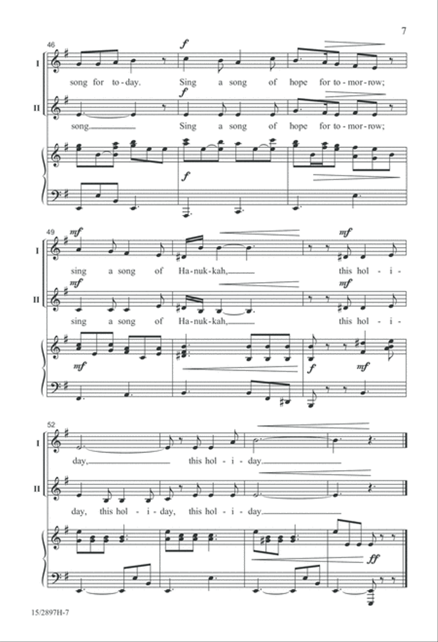 Sing a Song of Hanukkah 2-Part scores gallery preview page 7