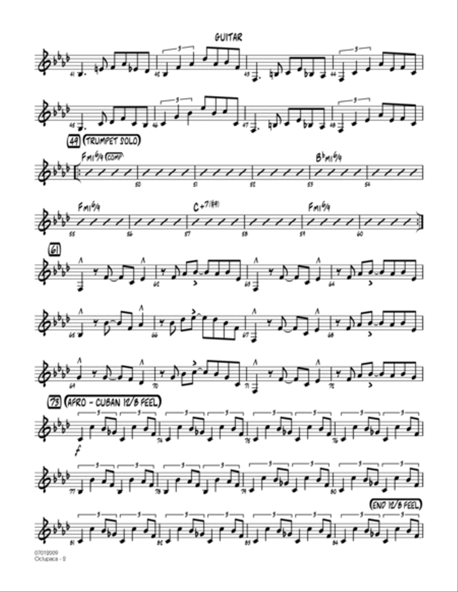 Oclupaca - Guitar Jazz Ensemble scores gallery preview page 2