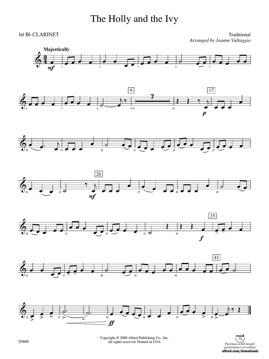 The Holly and the Ivy: 1st B-flat Clarinet