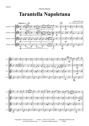 Book cover for Tarantella Napoletana - Italian Folk Song - Clarinet Quartet