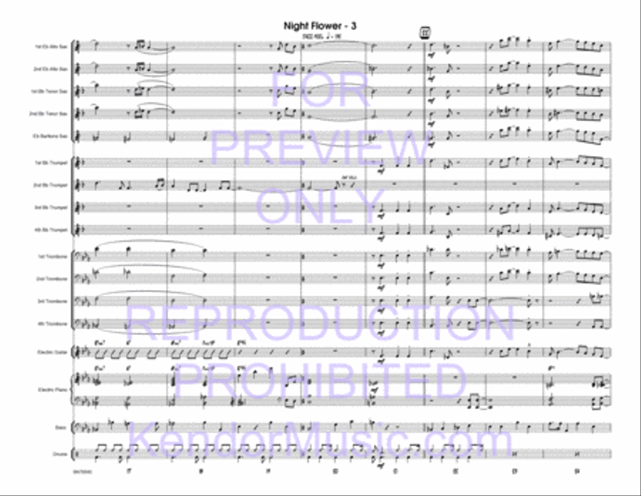 Night Flower (Full Score) Jazz Ensemble scores gallery preview page 4