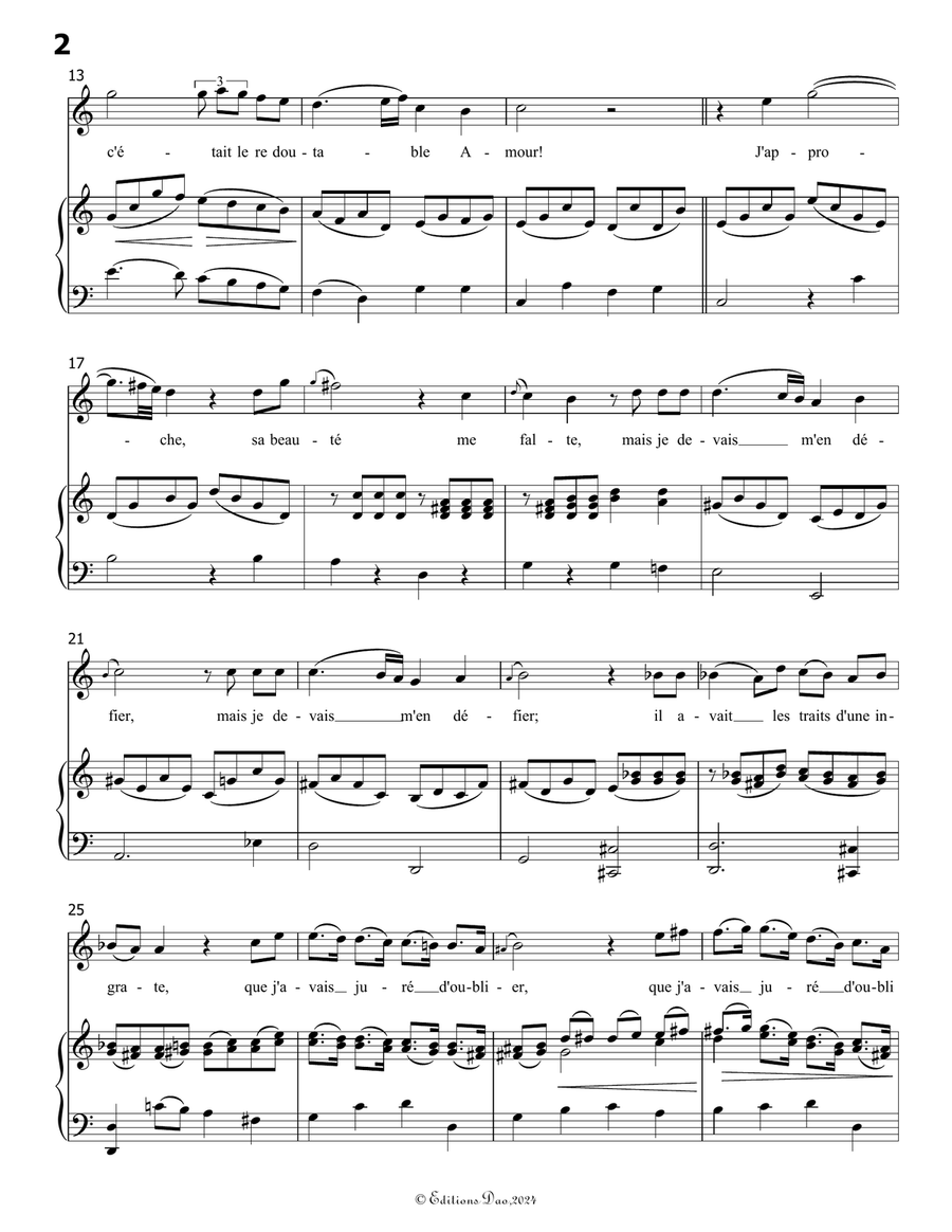 Dans un bois solitaire, by Mozart, K.308/295b, in C Major Piano, Vocal scores gallery preview page 4