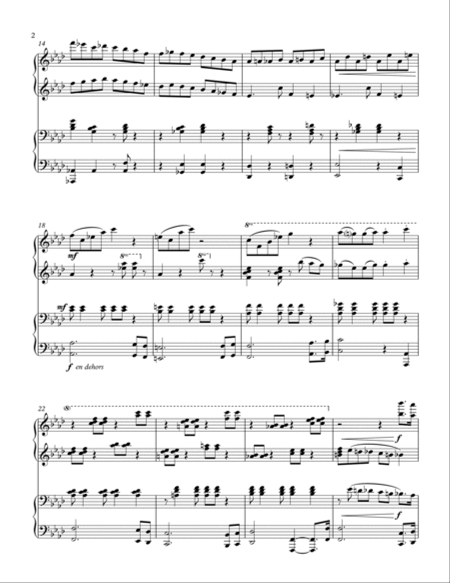 Presto festif (Festive Presto for Piano Duet) Piano Duet scores gallery preview page 2