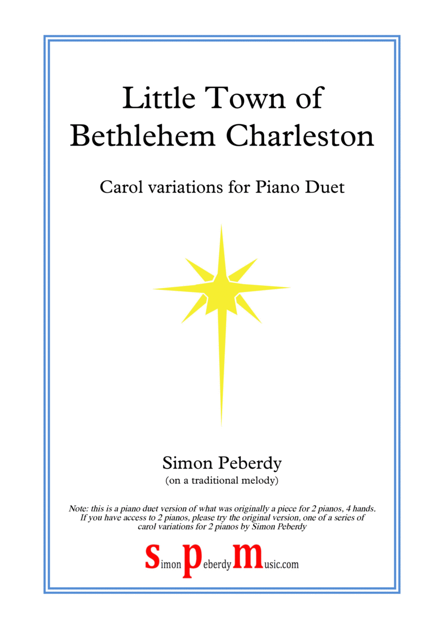 Little Town of Bethlehem Charleston, fun carol variations for Piano Duet by Simon Peberdy image number null