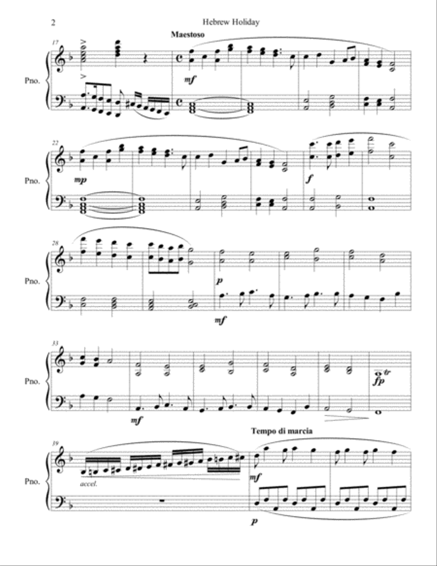 Hebrew Holiday for Piano Piano Solo scores gallery preview page 4