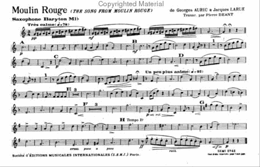 Moulin Rouge - 1952 Concert Band scores gallery preview page 3