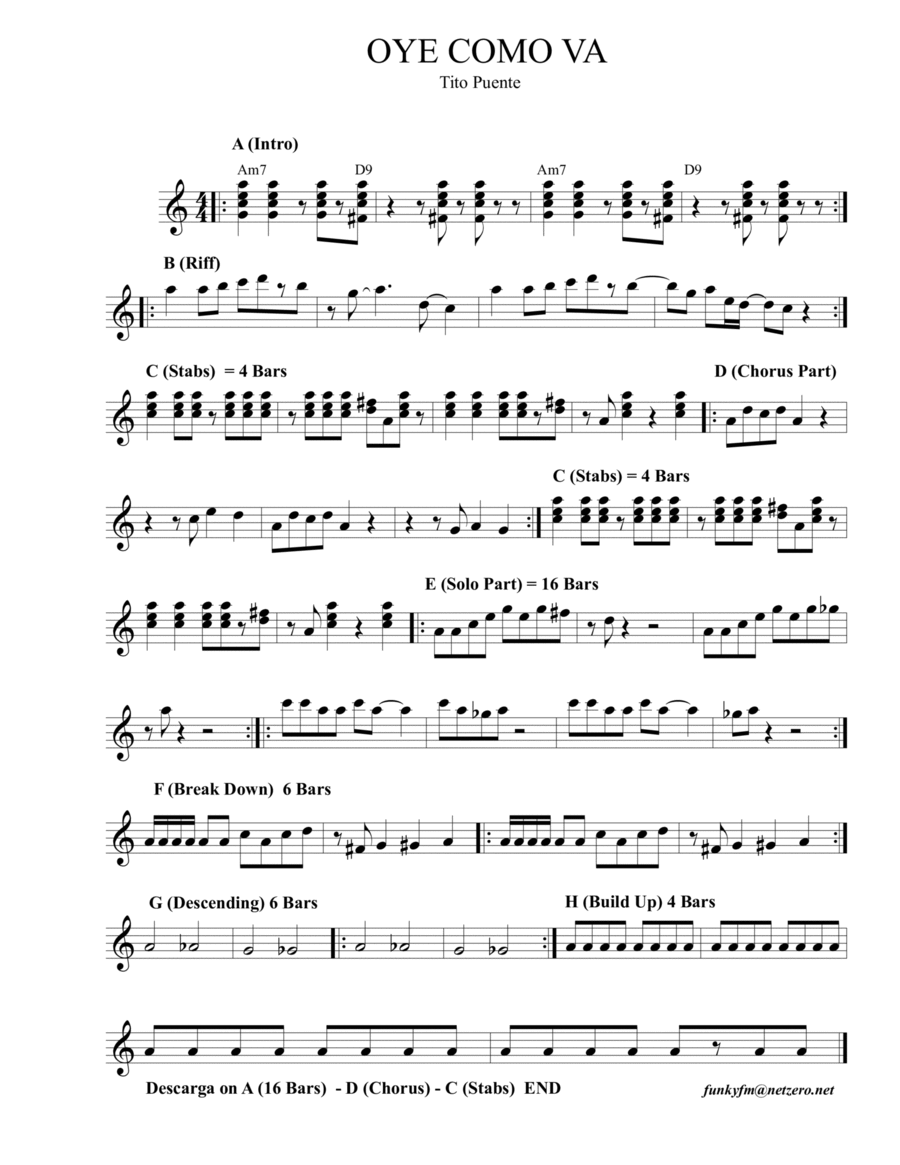 Oye Como Va Oye Como Va Piano scores gallery preview page 1