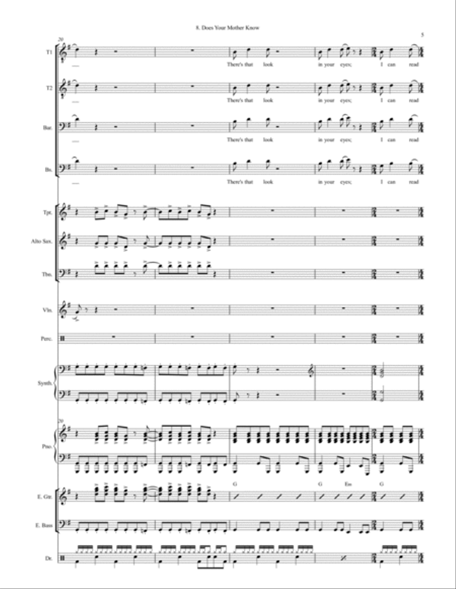 Does Your Mother Know Large Ensemble scores gallery preview page 5