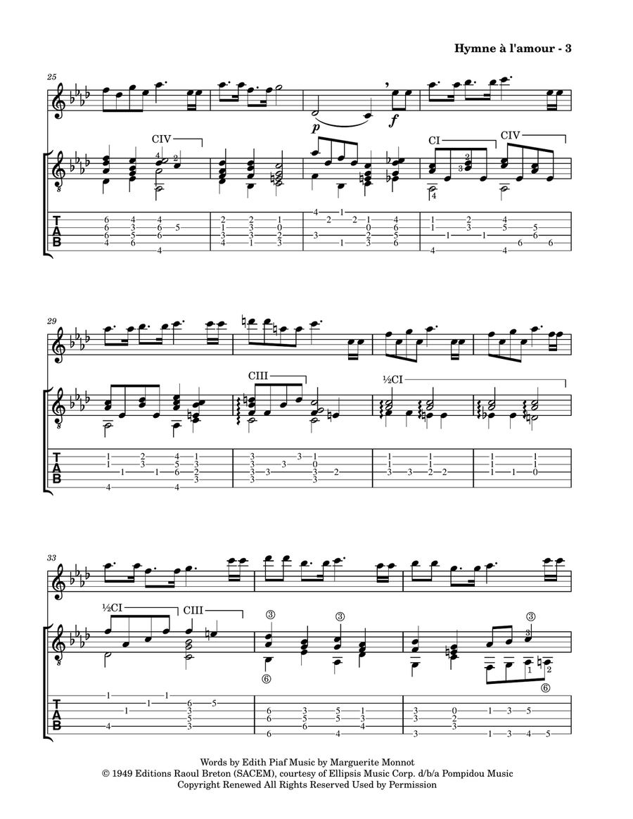 Hymne A L'amour Hymne A L'amour Flute scores gallery preview page 5