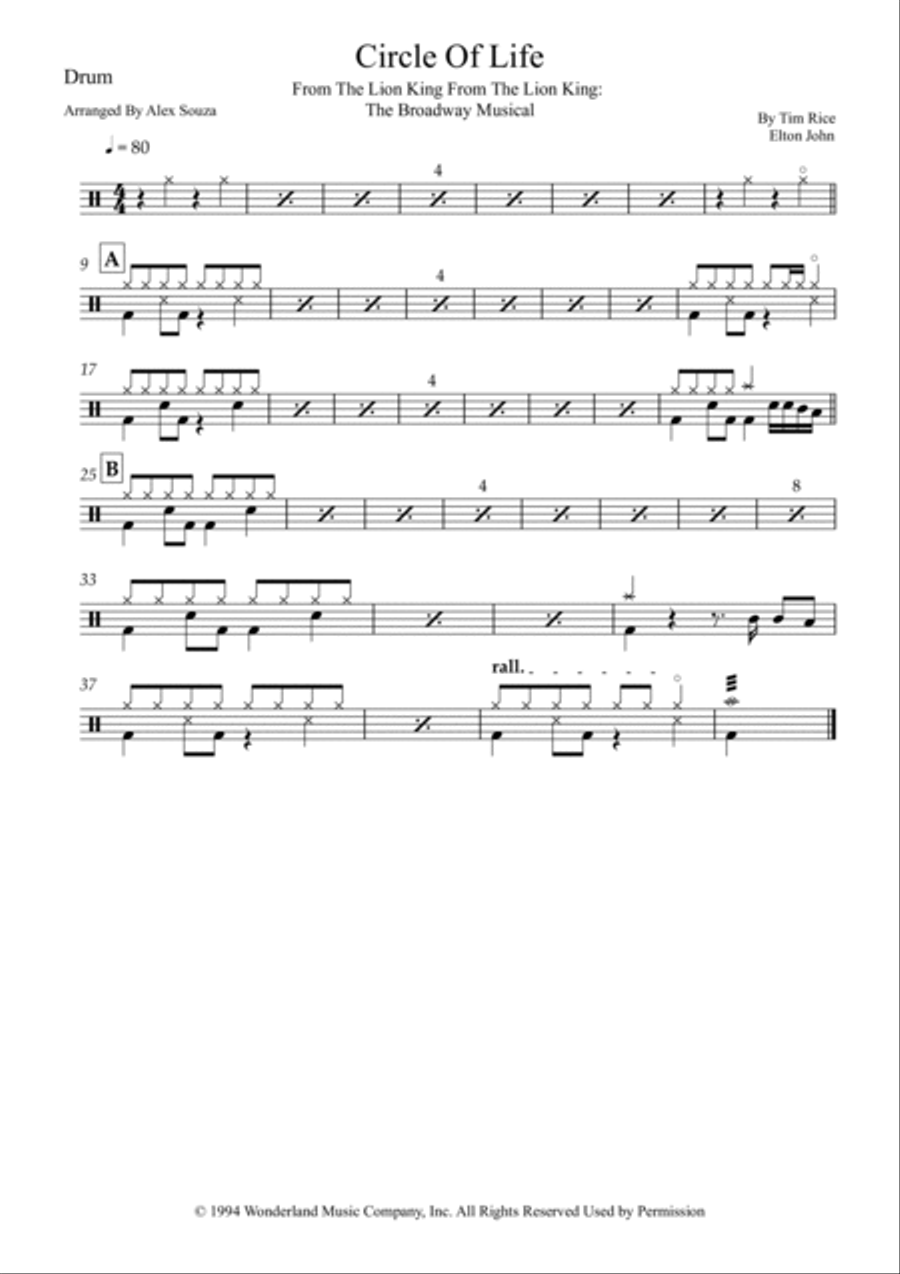 Circle Of Life Alto Saxophone scores gallery preview page 4