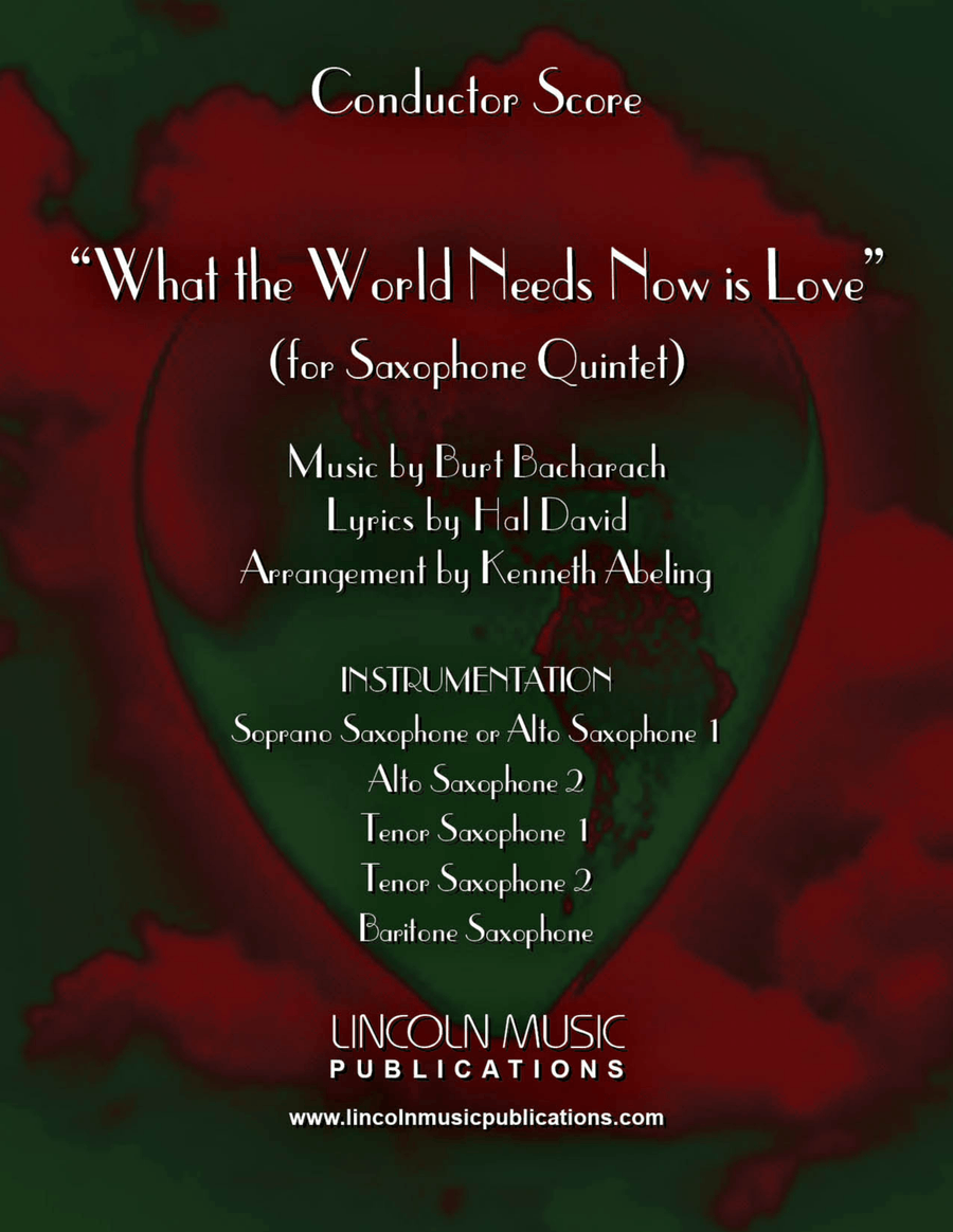 What The World Needs Now Is Love Saxophone Quintet scores gallery preview page 1