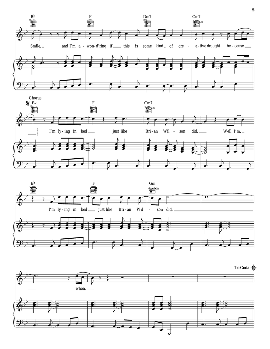 Brian Wilson Piano, Vocal, Guitar scores gallery preview page 5
