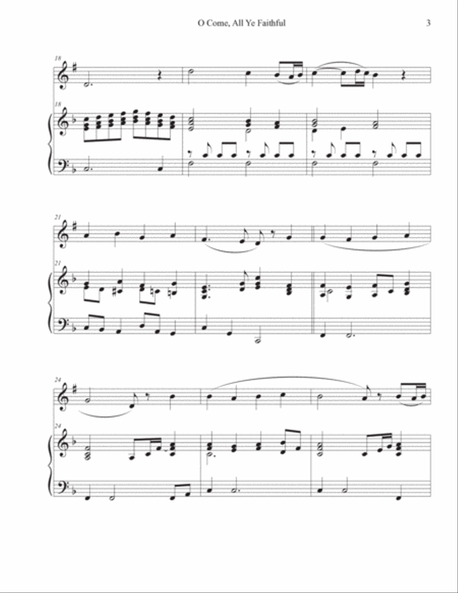 O Come, All Ye Faithful (Trumpet-Piano) Trumpet Solo scores gallery preview page 3