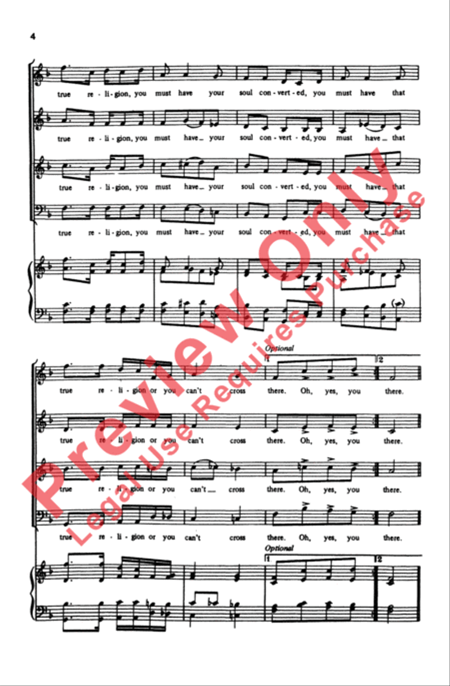 You Must Have That True Religion 4-Part scores gallery preview page 4