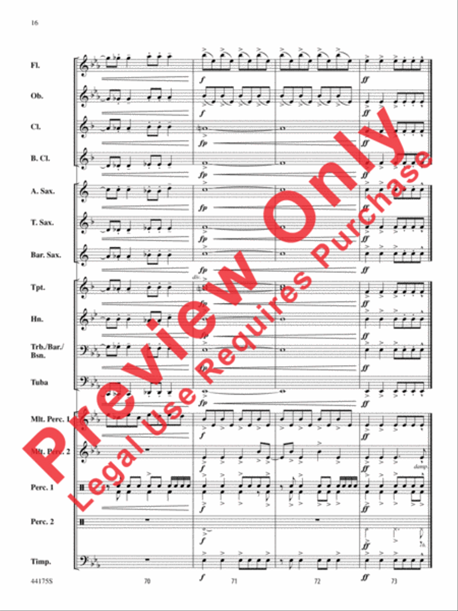 Skygazer Fanfare Concert Band scores gallery preview page 17