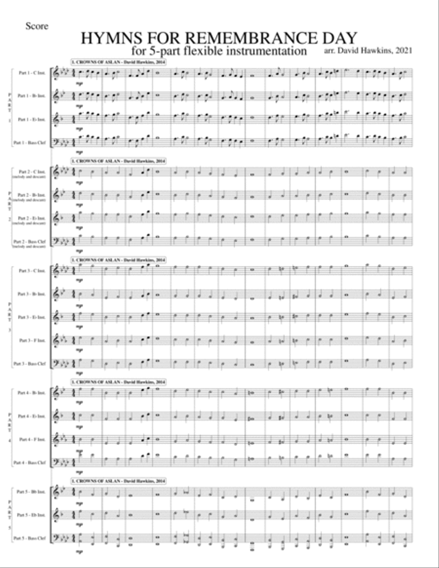 Hymns for Remembrance Day - Flex-Band Concert Band scores gallery preview page 2