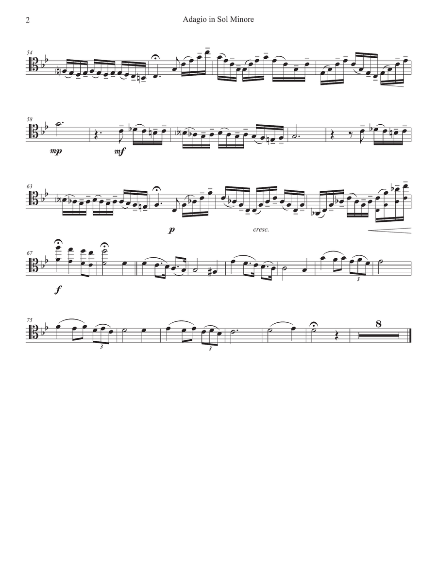 Adagio In Sol Minore (Adagio In G Minor) Piano scores gallery preview page 2