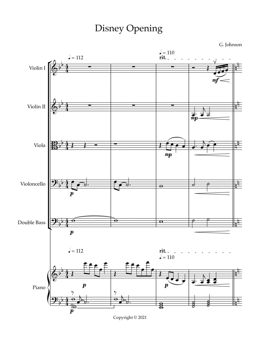 Opening Theme String Orchestra scores gallery preview page 1
