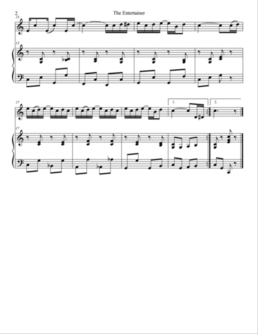 The Entertainer Duet for Violin and Piano Violin Solo scores gallery preview page 2