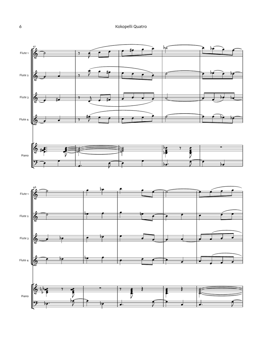 Kokopelli Quatro Flute Quartet scores gallery preview page 6