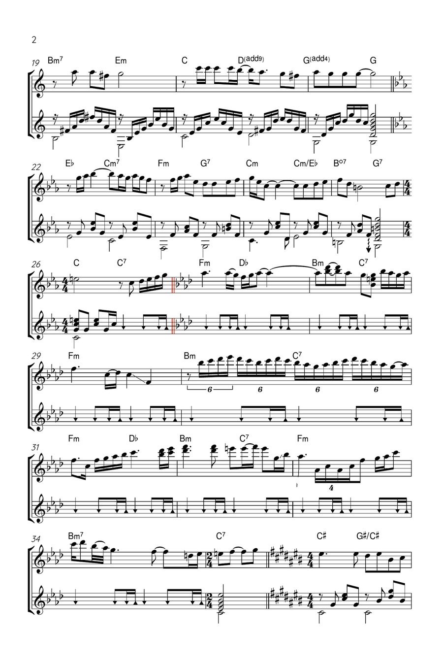 Do You Know Where You're Going To? Guitar Ensemble scores gallery preview page 2