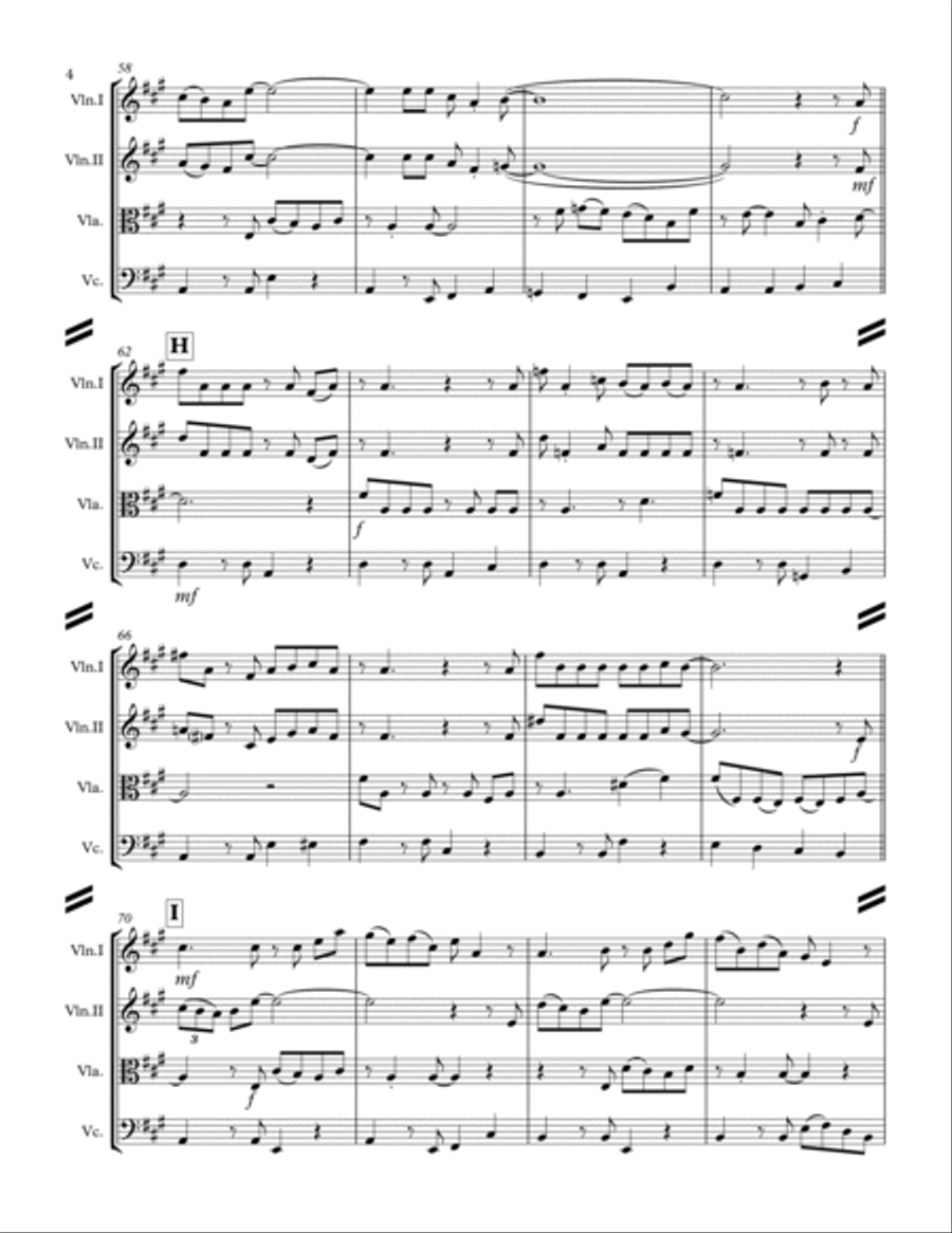 Baby, It's Cold Outside String Quartet scores gallery preview page 5