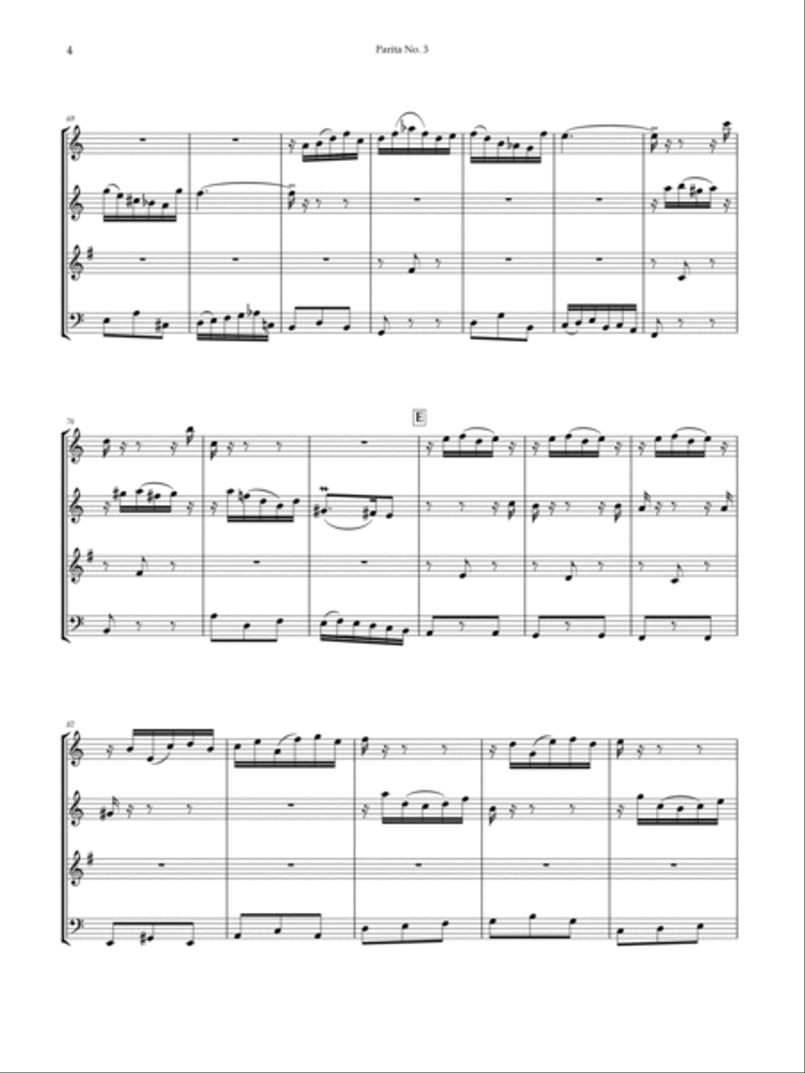Partita No. 3 in A Minor, BWV 827 Woodwind Ensemble scores gallery preview page 6