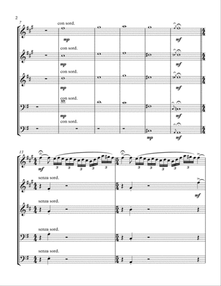 RIMSKY KORSAKOV. 1844-1908 SCHEHERAZADA SUITE - BRASS QUINTET arrenged by KHUUSHAAN BATZAYA Brass Quintet scores gallery preview page 2
