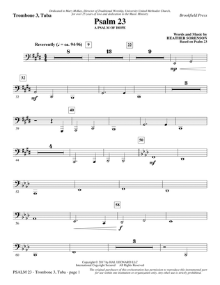 Book cover for Psalm 23 - Trombone 3/Tuba