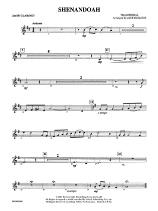 Shenandoah: 2nd B-flat Clarinet