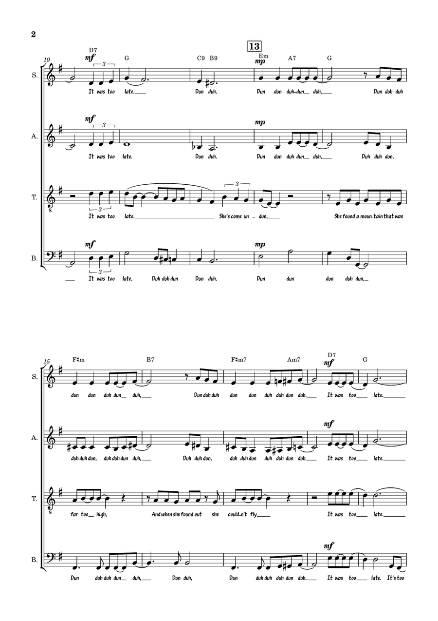 Undun 4-Part scores gallery preview page 2