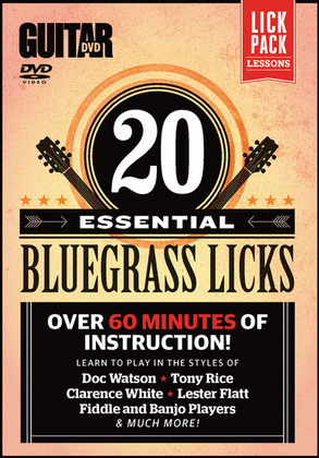 Book cover for Guitar World -- 20 Essential Bluegrass Licks
