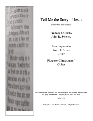 Book cover for Tell Me the Story of Jesus for Flute (or C instrument) and Guitar