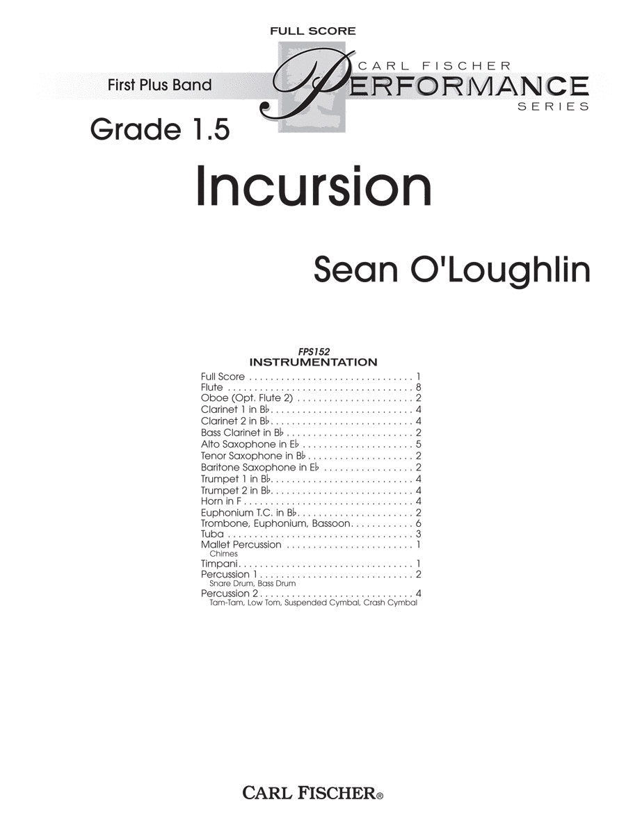 Incursion Concert Band scores gallery preview page 1