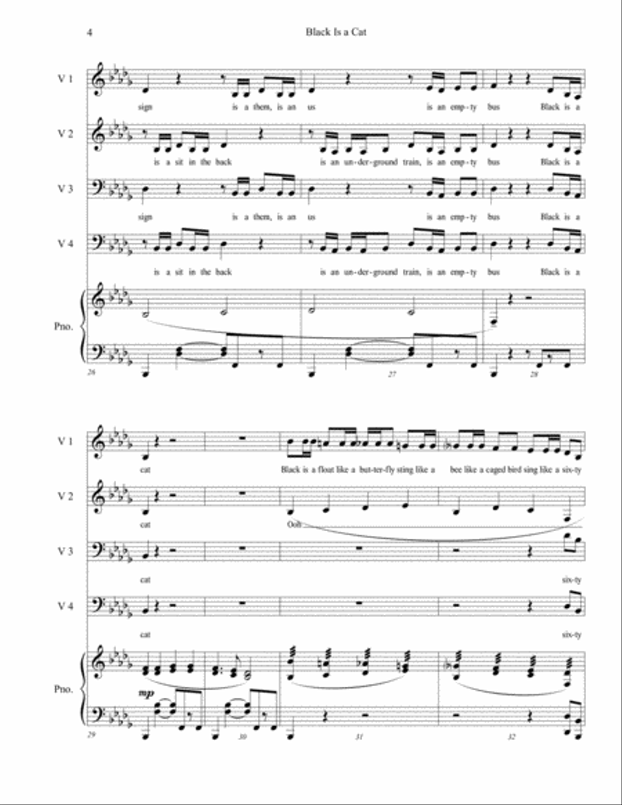 Black is a Cat 4-Part scores gallery preview page 4