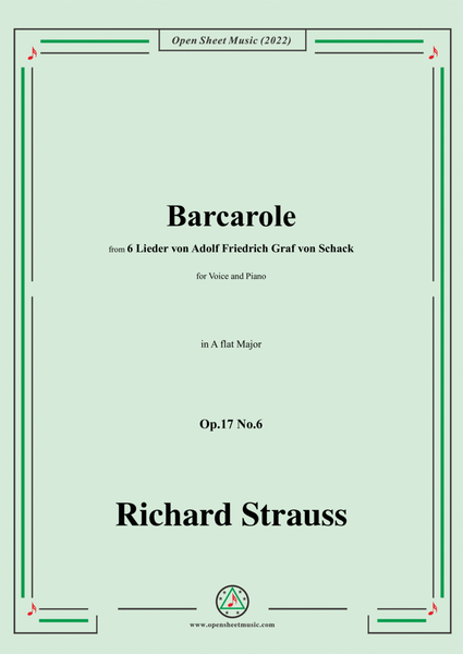 Richard Strauss-Barcarole,in A flat Major,Op.17 No.6 image number null