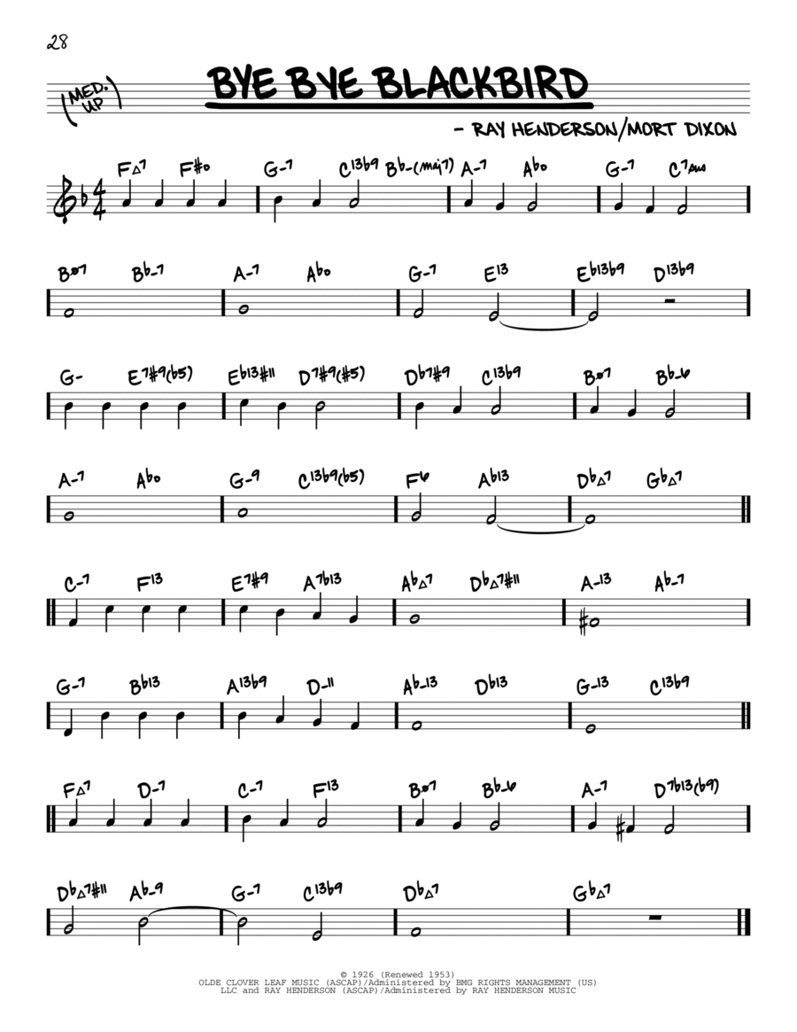 Bye Bye Blackbird (arr. David Hazeltine) Piano scores gallery preview page 1