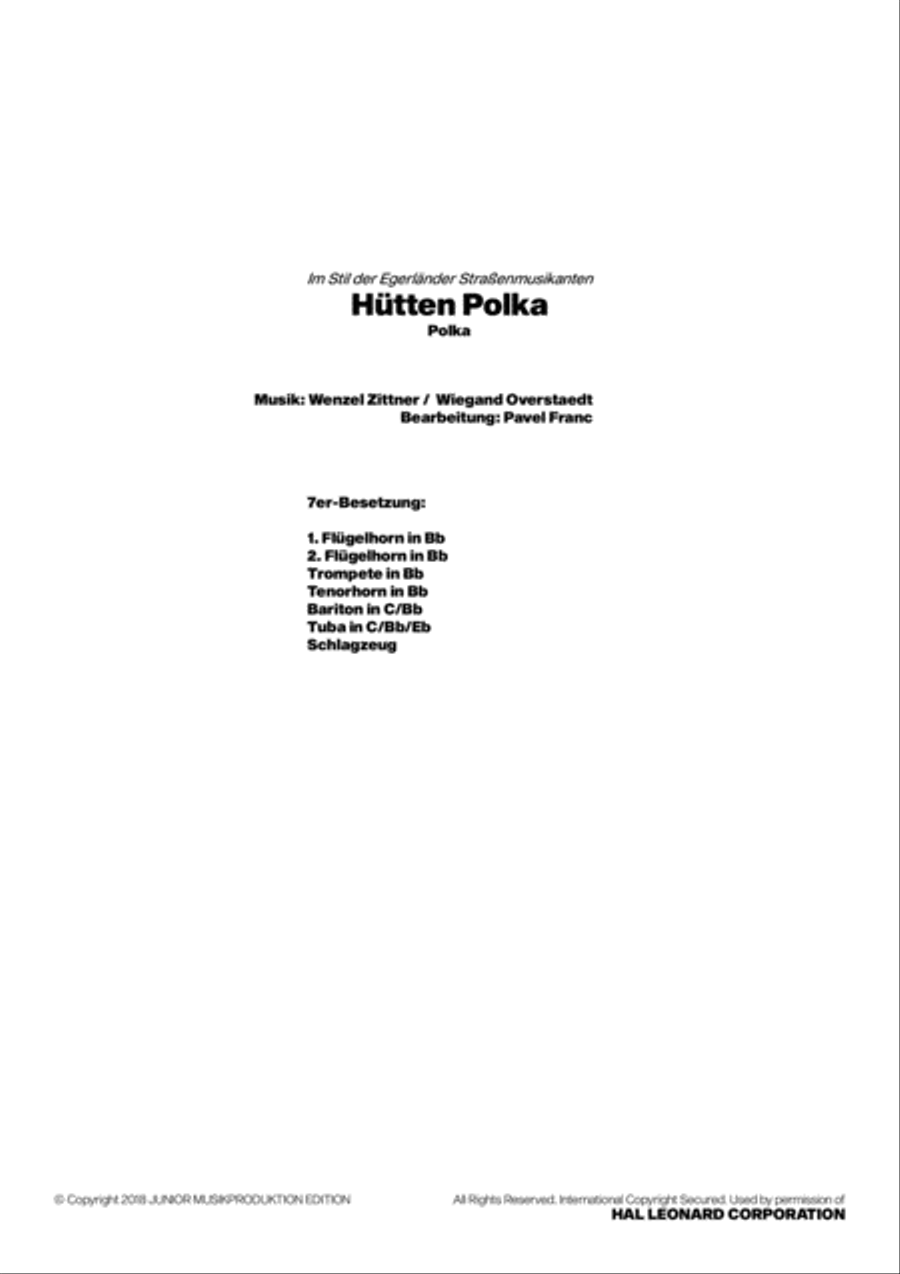 Huetten-polka Small Ensemble scores gallery preview page 1
