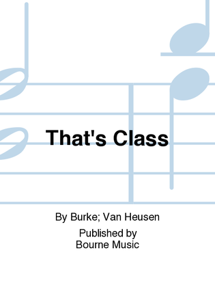 Book cover for That's Class