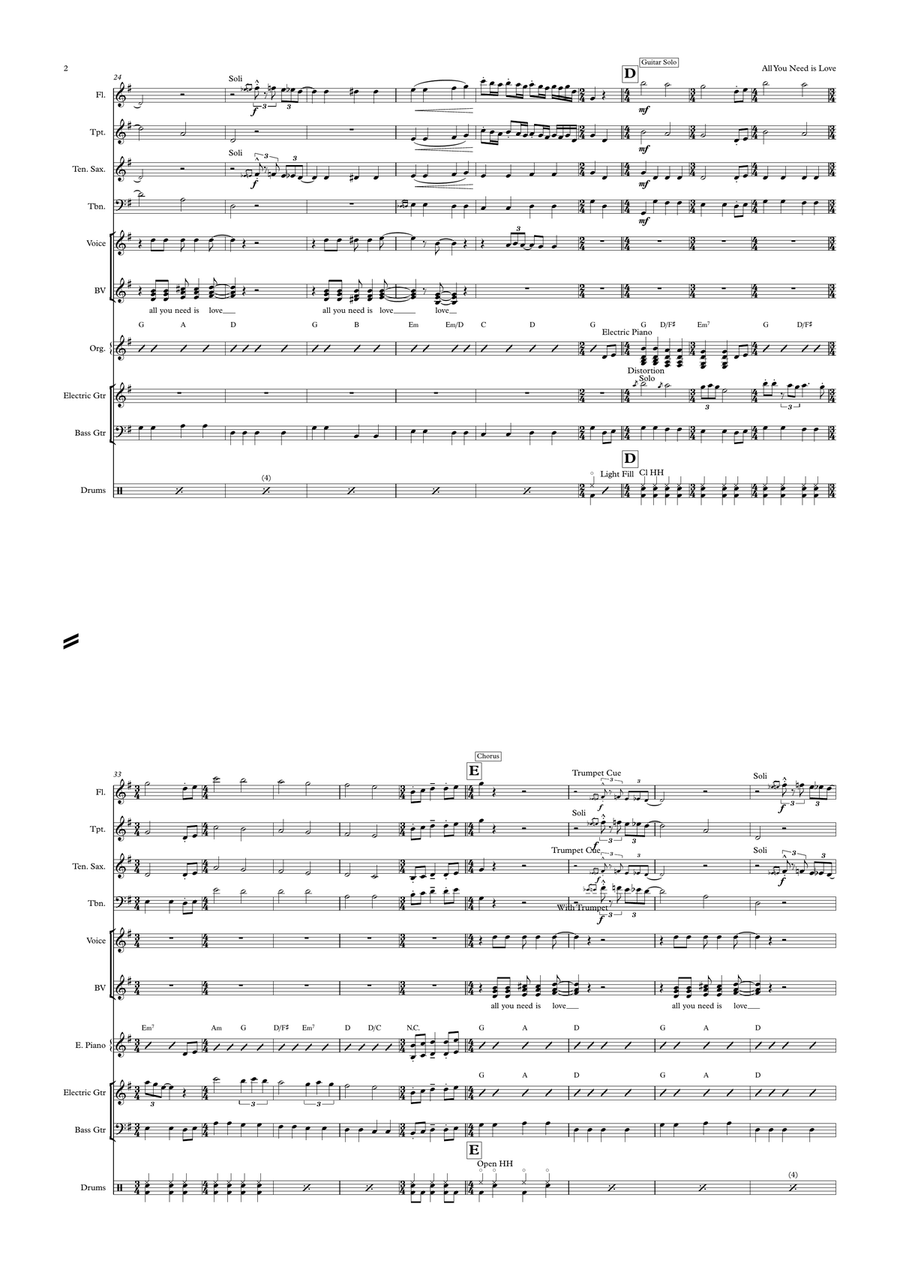 All You Need Is Love Small Ensemble scores gallery preview page 2