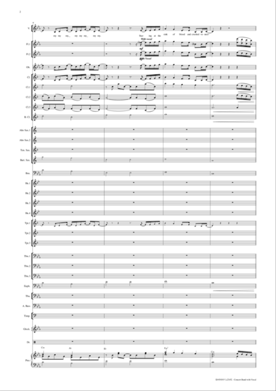 Skinny Love Concert Band scores gallery preview page 3