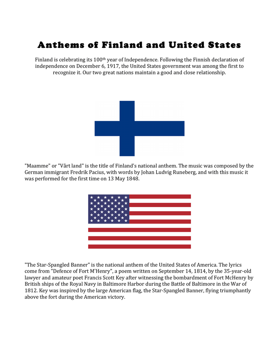 Finland National Anthem and US National Anthem for Brass Quintet Brass Quintet scores gallery preview page 2