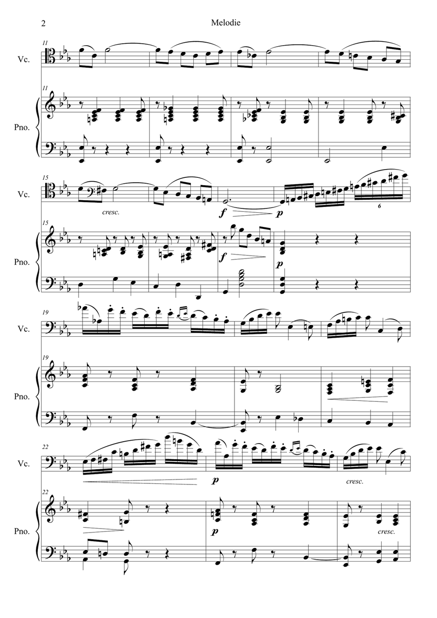 Tchaikovsky: Souvenir d'un lieu cher, Op.42 Melodie by Peter Ilyich Tchaikovsky Piano - Digital Sheet Music page 2
