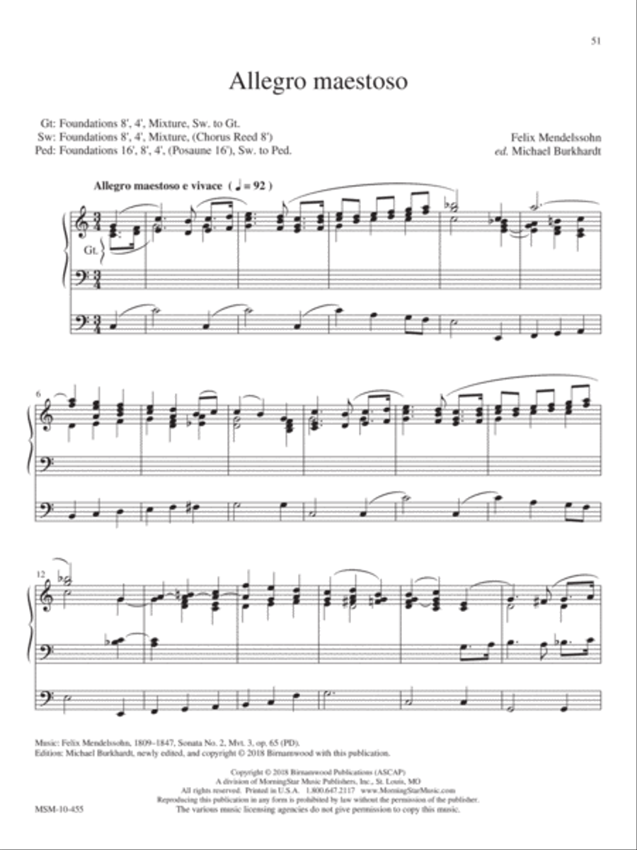 Allegro maestoso from Sonata No. 2 Organ scores gallery preview page 1