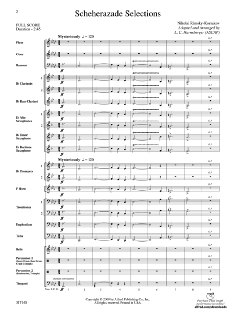 Scheherazade Selections Concert Band scores gallery preview page 2